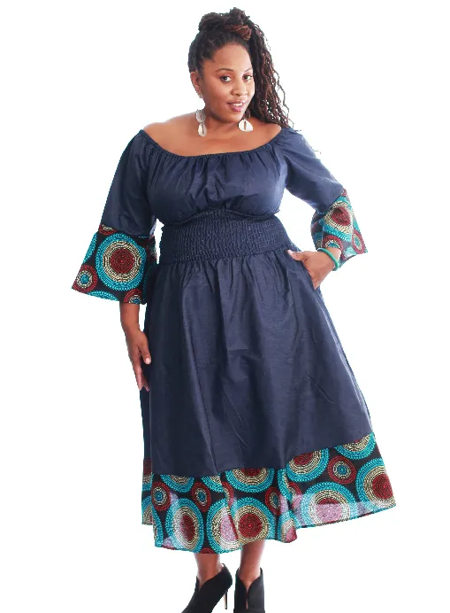 Denim Smock Maxi Dress