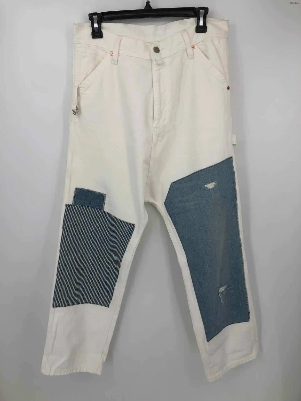 DENIMIST White Blue Made in Mexico Distressed Patches Size 27 (S) Pants