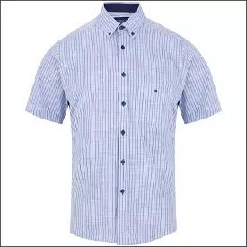 Dg's Blue Woven Stripe SS Shirt-