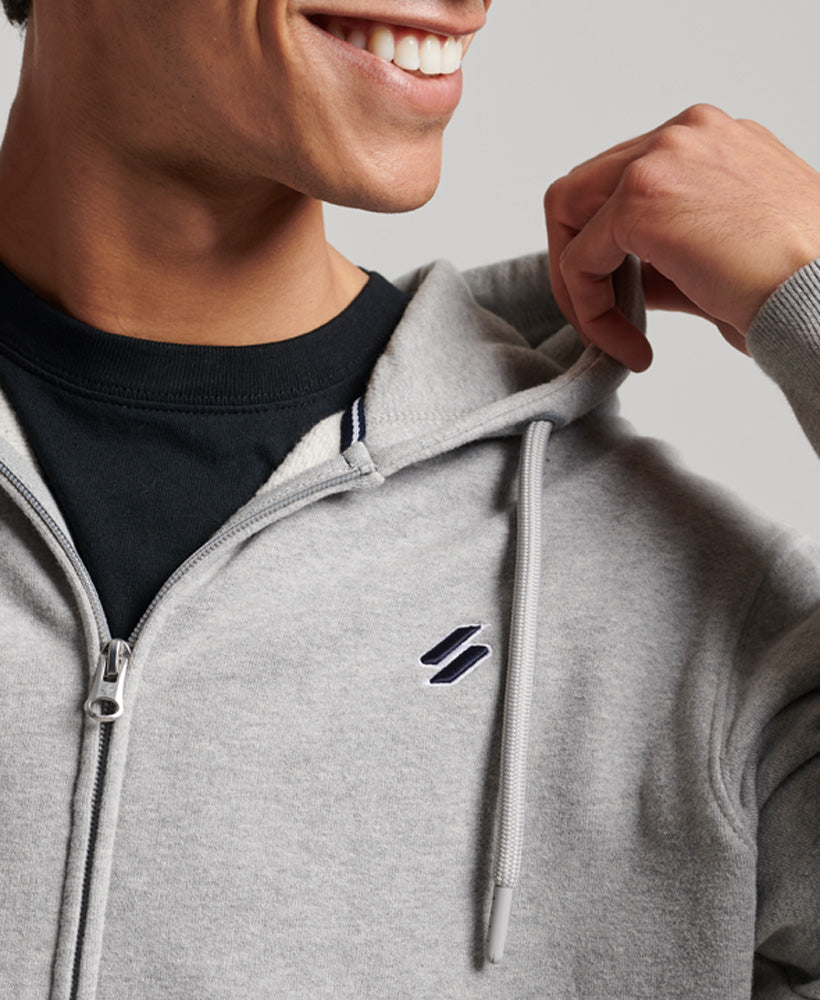 Essential Logo Loose Zip Hoodie | Grey Marle