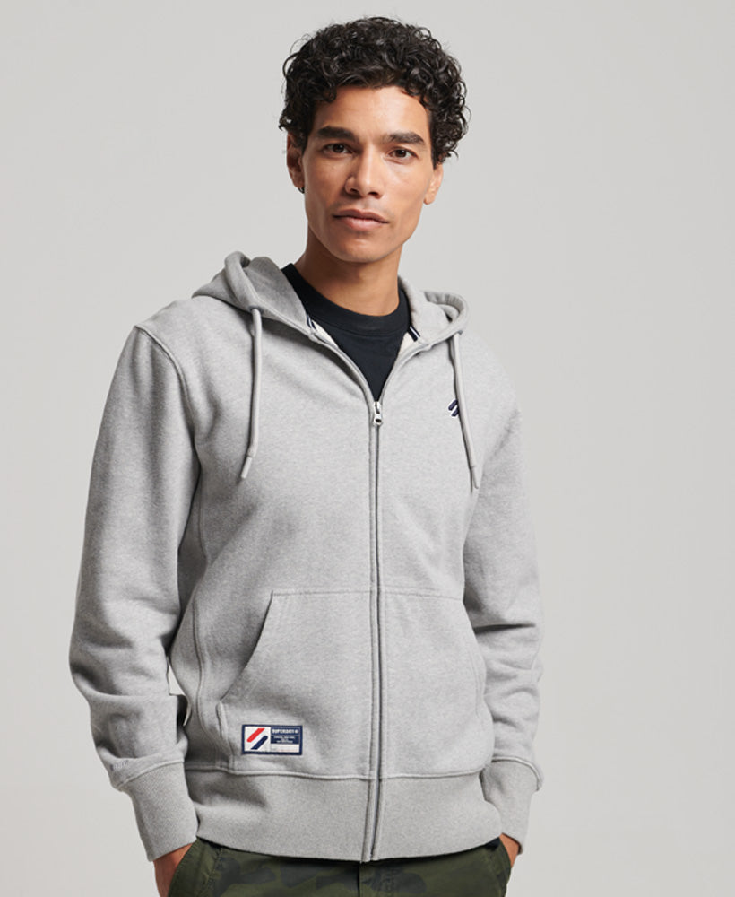 Essential Logo Loose Zip Hoodie | Grey Marle