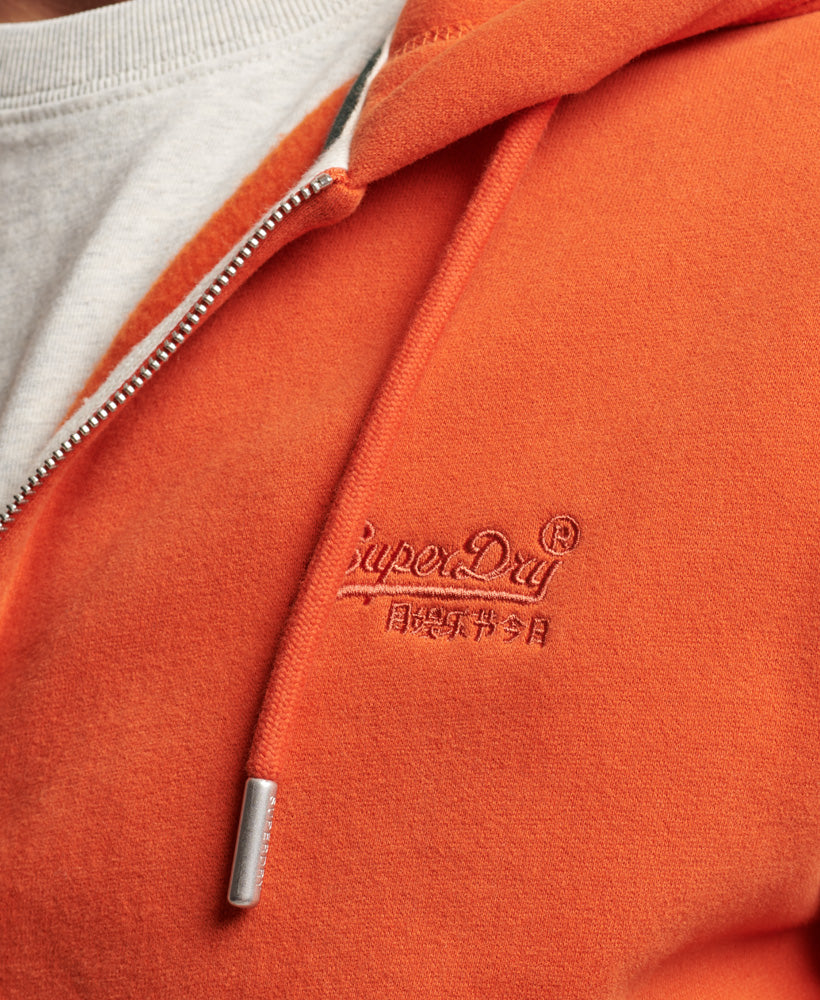 Essential Logo Zip Hoodie | Denim Co Rust Orange