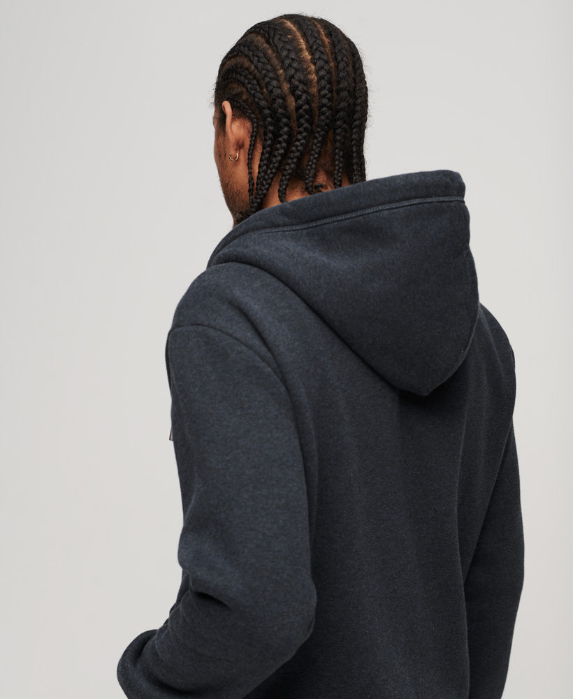 Essential Logo Zip Hoodie | Vintage Navy Marle