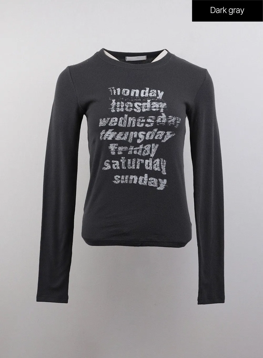 Everyday Graphic Lettering Slim Fit Long Sleeve CJ411