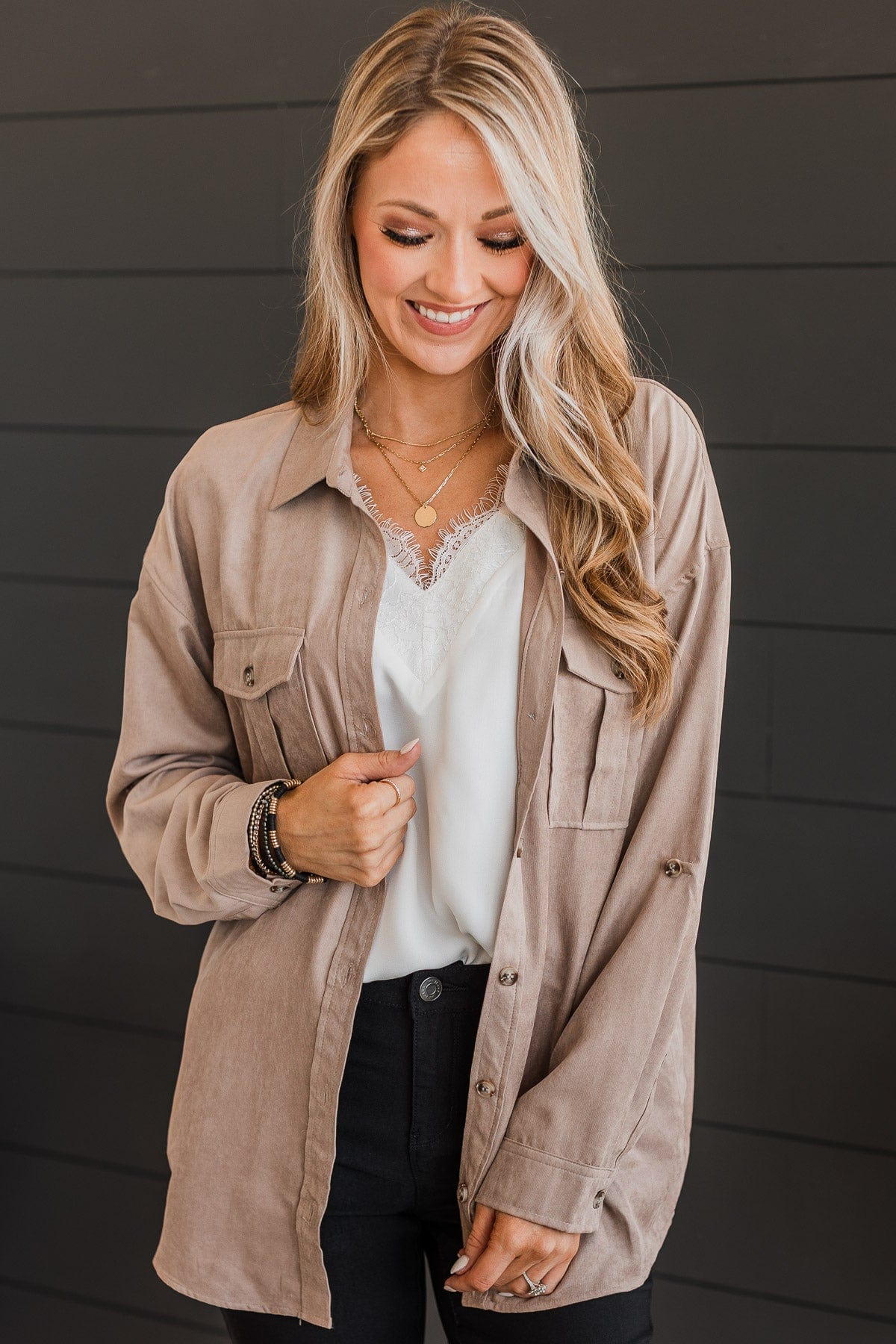 First To Arrive Lightweight Jacket- Taupe