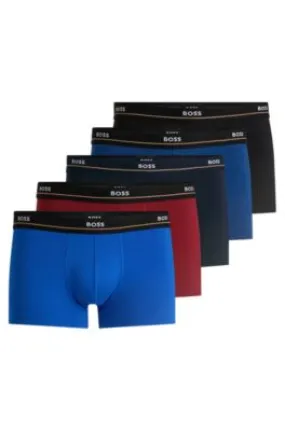 Five-pack of stretch-cotton trunks with logo waistbands