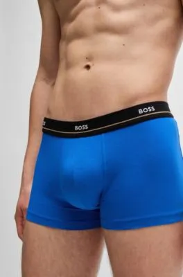 Five-pack of stretch-cotton trunks with logo waistbands