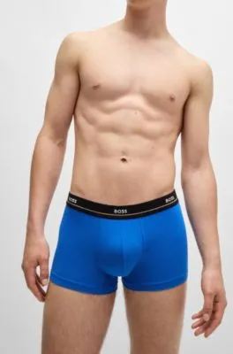 Five-pack of stretch-cotton trunks with logo waistbands