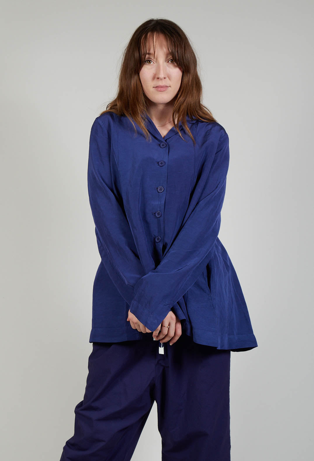 Flared Hem Tailored Jacket in Azur