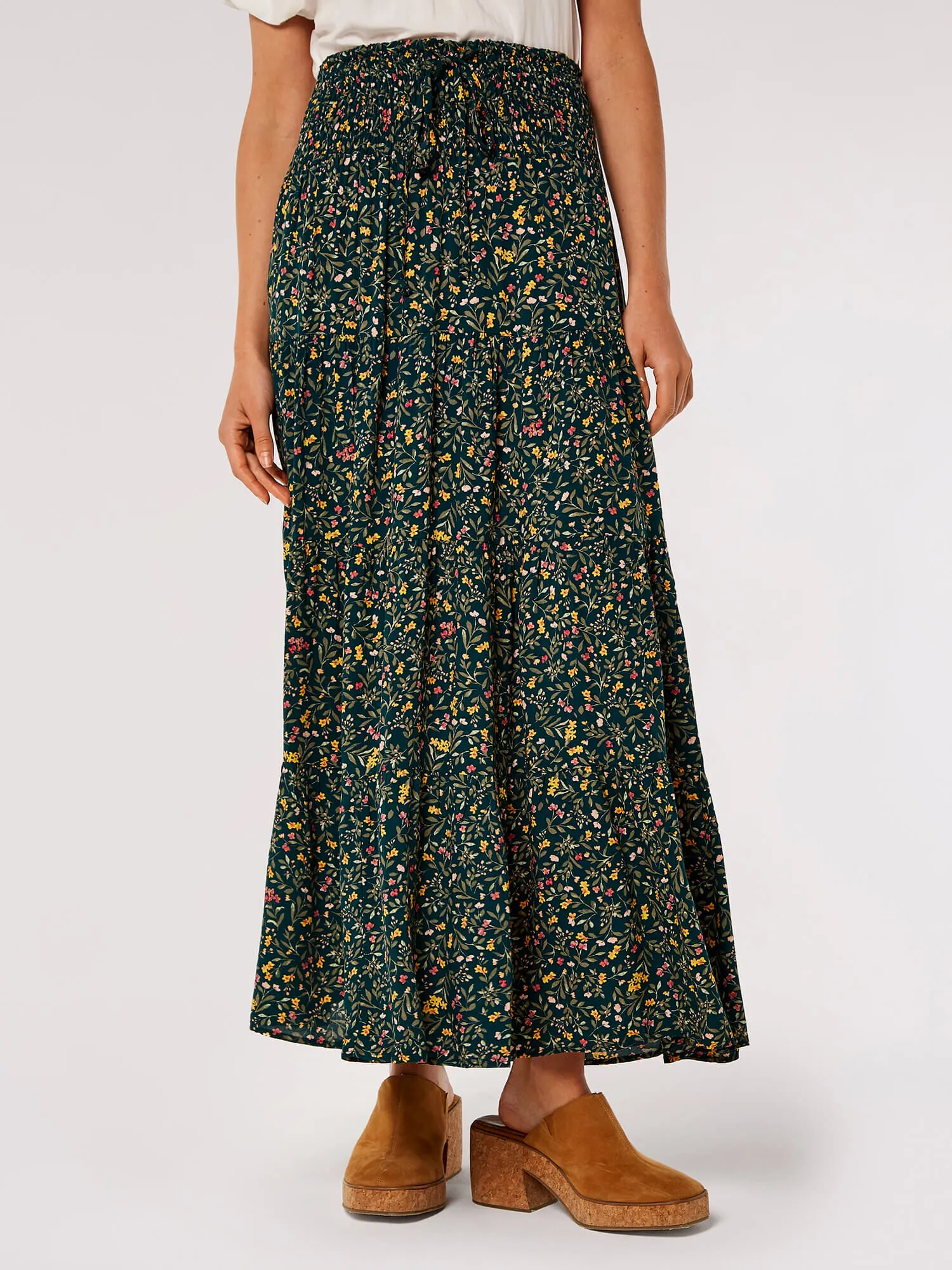 Floral Smock Maxi Skirt | Apricot Clothing