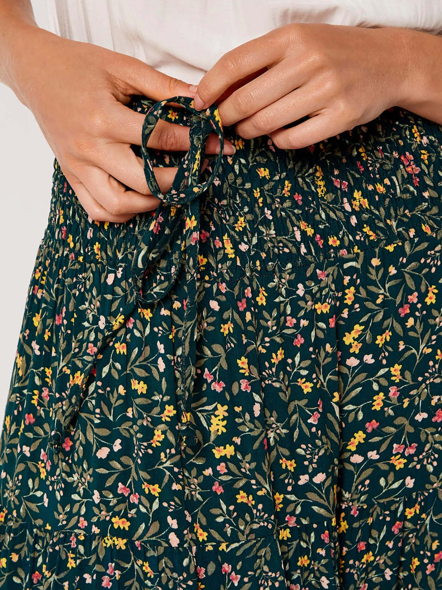 Floral Smock Maxi Skirt | Apricot Clothing