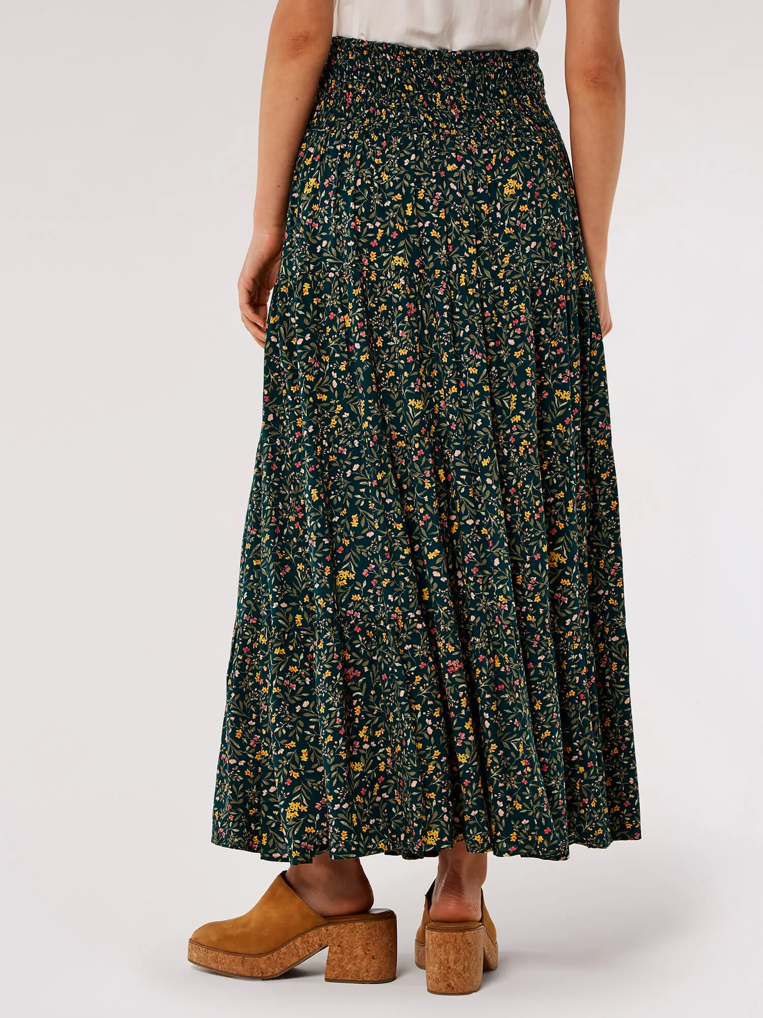 Floral Smock Maxi Skirt | Apricot Clothing