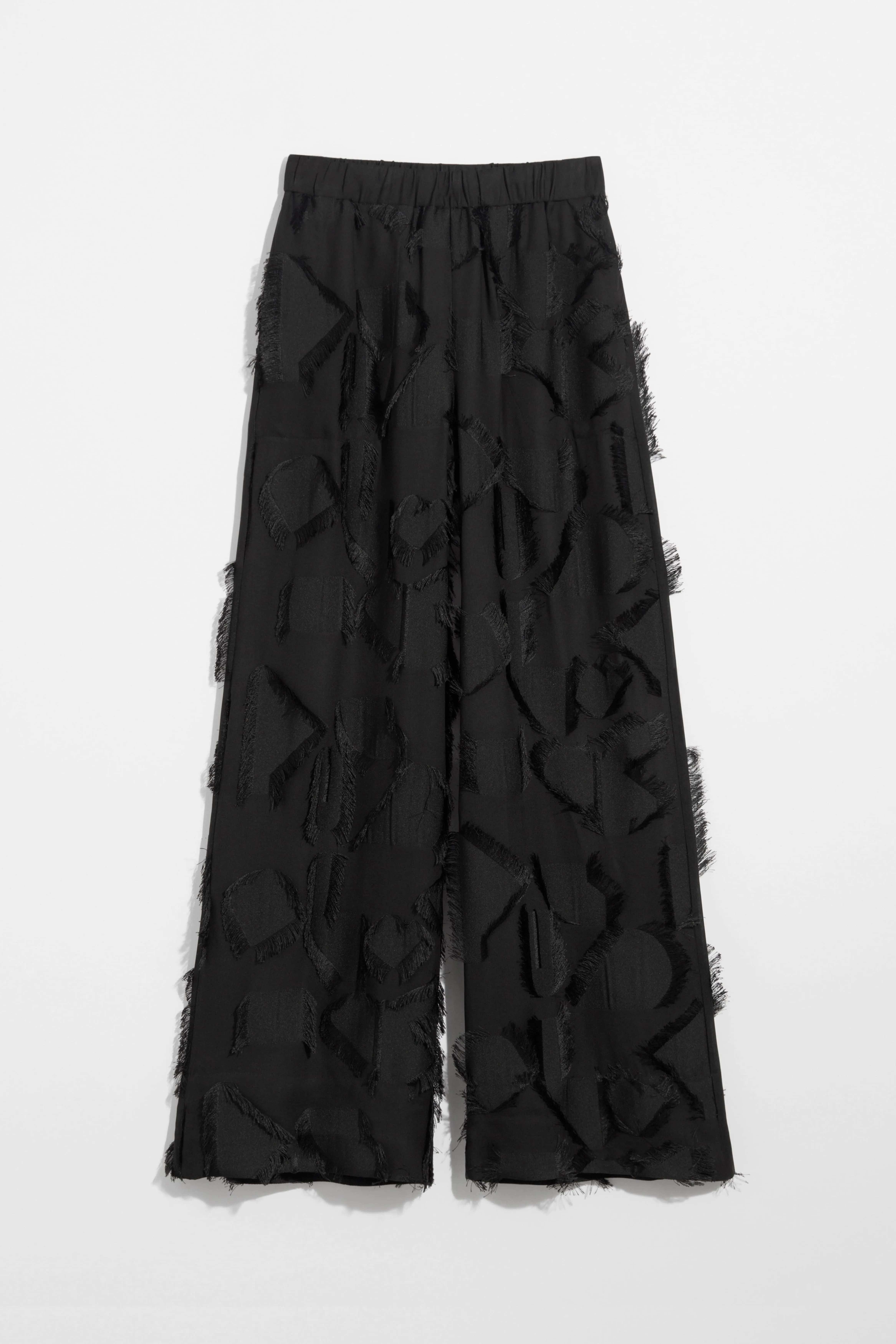 Fringed Trousers - Regular waist - Regular length - Black - Ladies | H&M GB