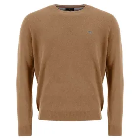 Fynch-Hatton Beige Crew Neck Sweater | Menswear Online