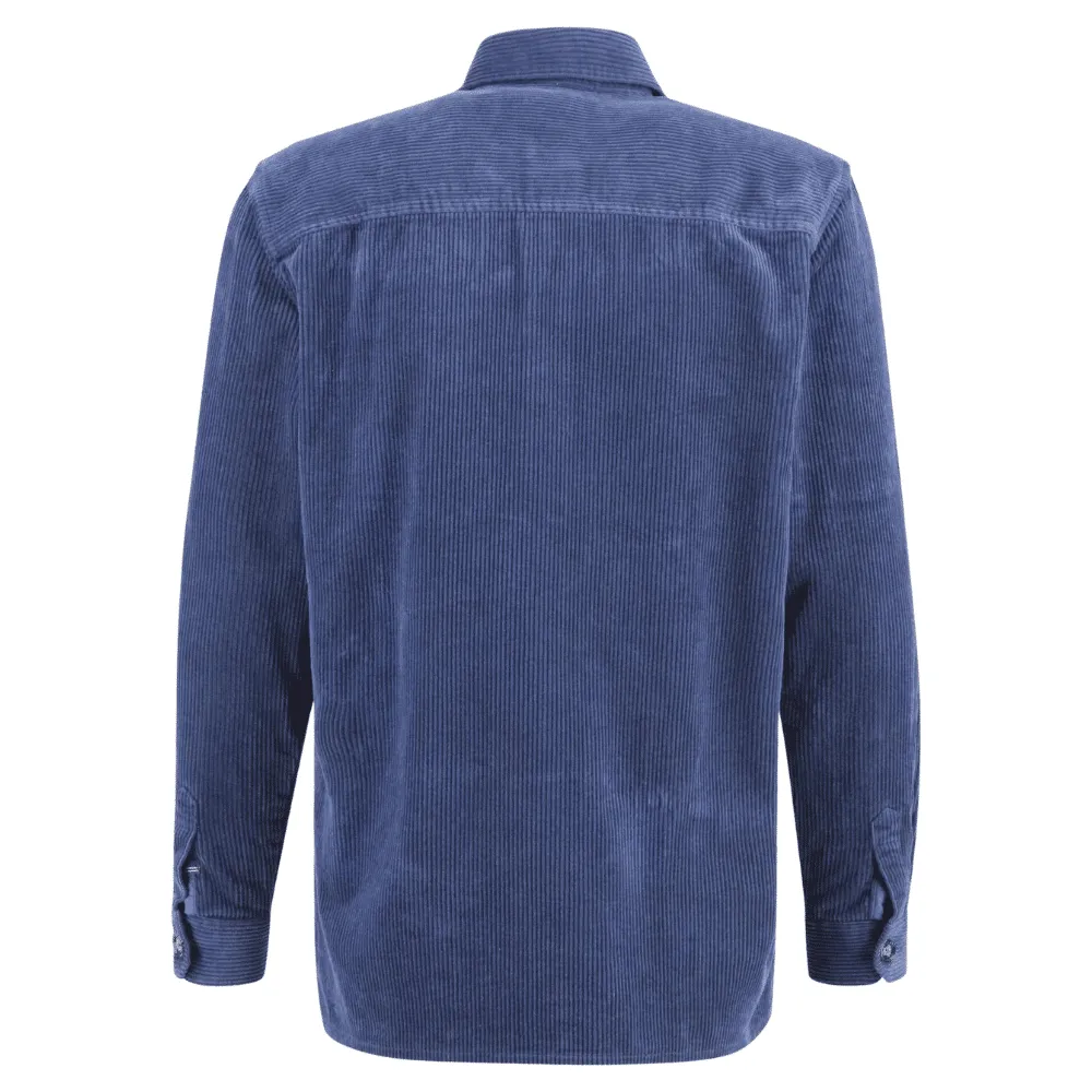 FYNCH HATTON BLUE CORDUROY OVERSHIRT | Menswear Online