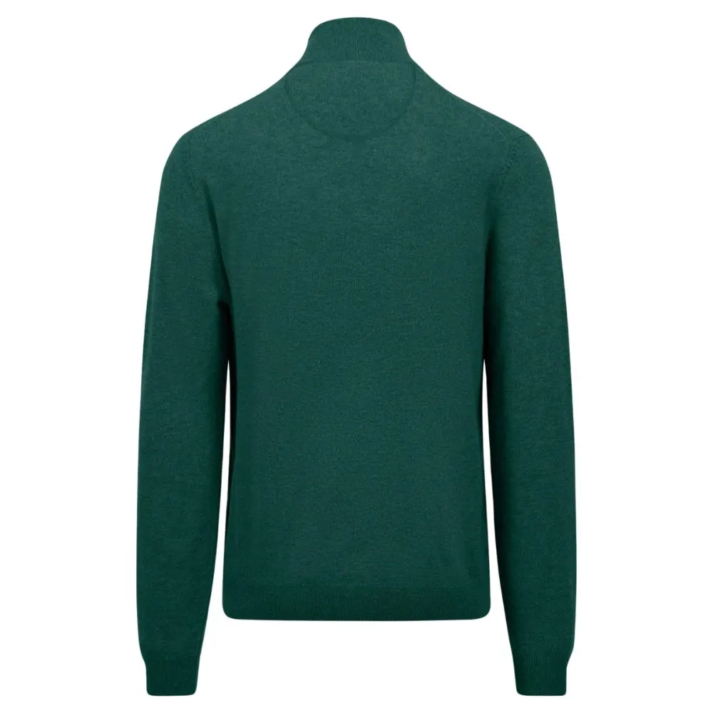 FYNCH-HATTON Cotton And Cashmere Green Half Zip | Menswear Online