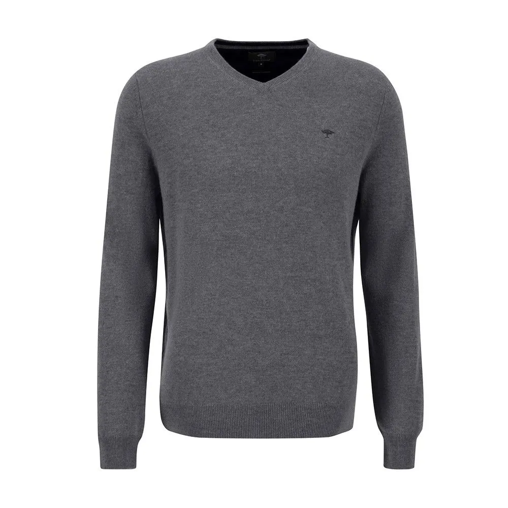 FYNCH-HATTON Grey V-NECK Jumper | Menswear Online