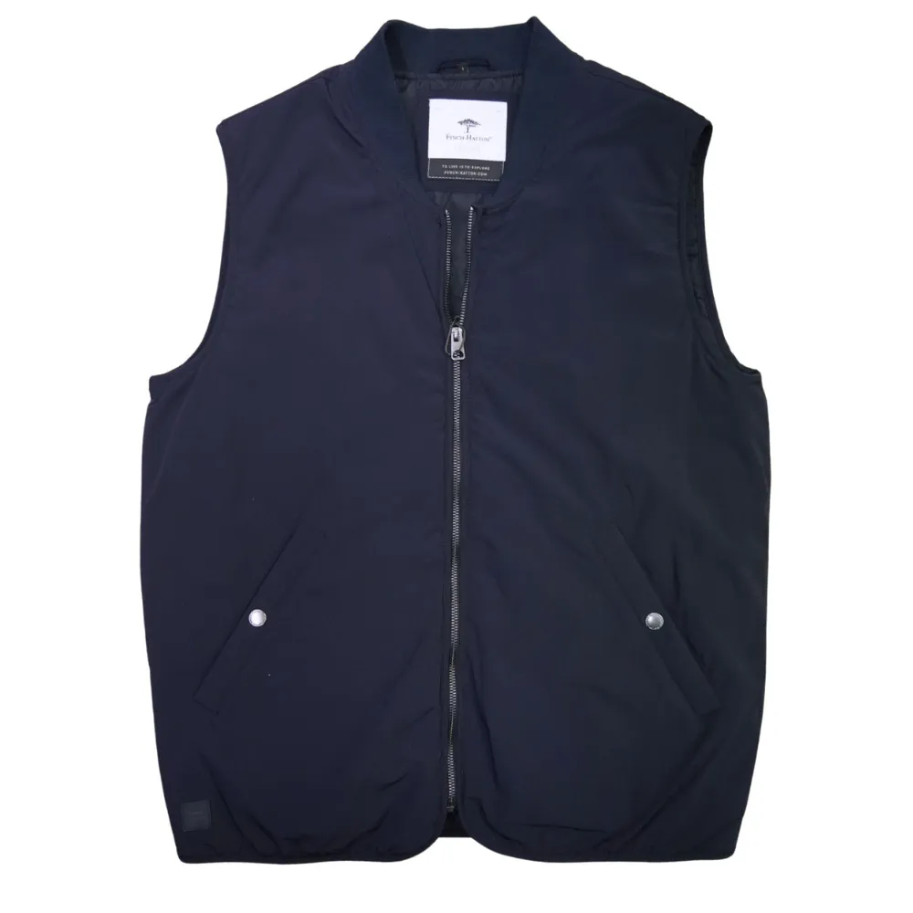 FYNCH HATTON Light Weight Navy Gilet | Menswear Online