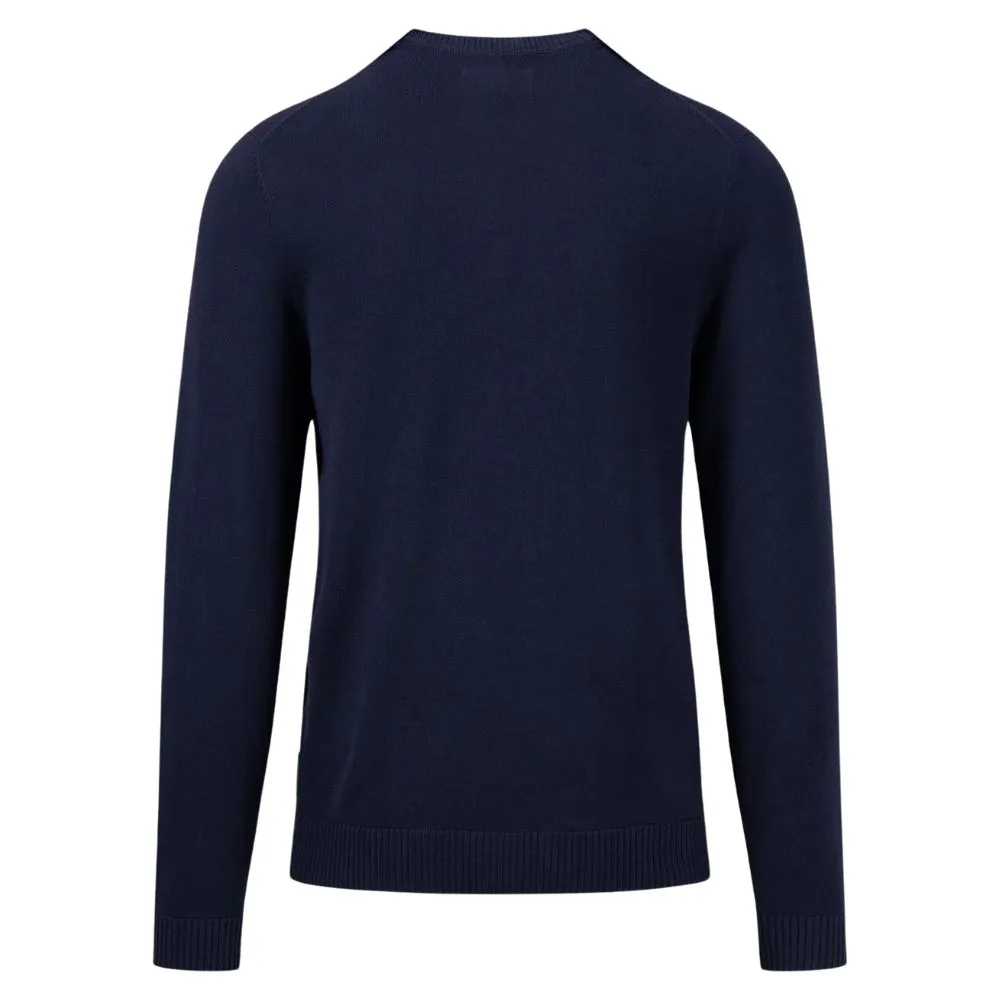 FYNCH-HATTON Navy Crew Neck Jumper | Menswear Online