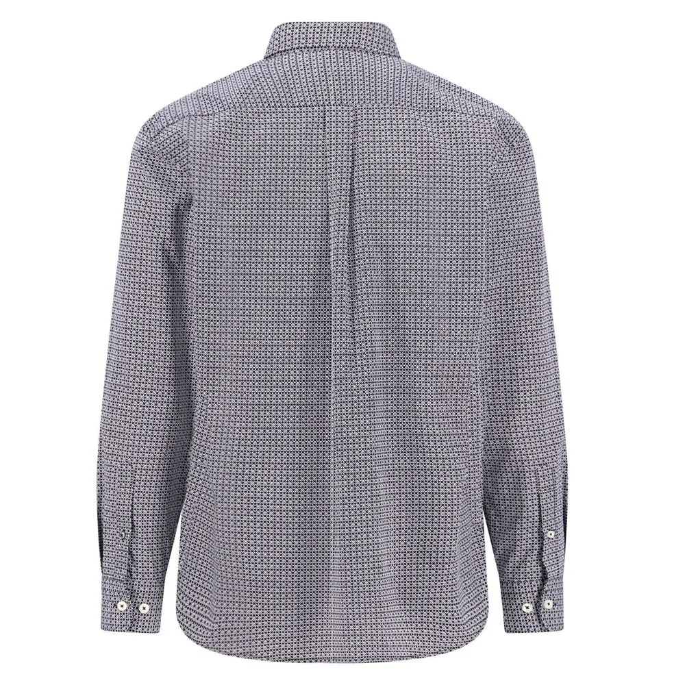 Fynch Hatton Navy Graphic Print Shirt | Menswear Online