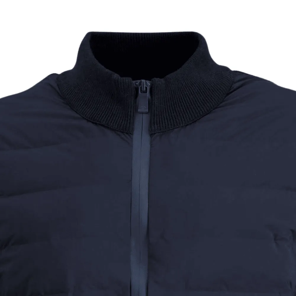 FYNCH-HATTON NAVY HYBRID QUILTED JACKET | Menswear Online