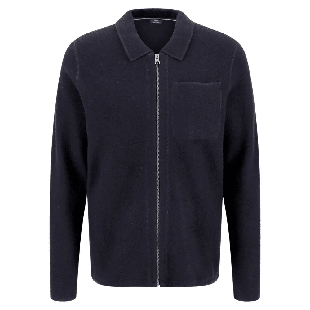 FYNCH-HATTON Navy Wool Full-Zip | Menswear Online