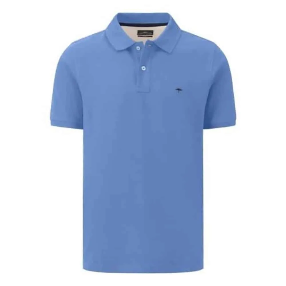 FYNCH HATTON Supima Cotton Crystal Blue Polo | Menswear Online