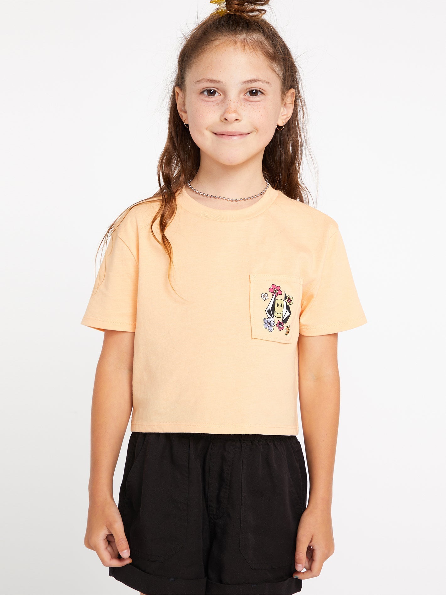 Girls Pocket Dial Short Sleeve Tee - Citron