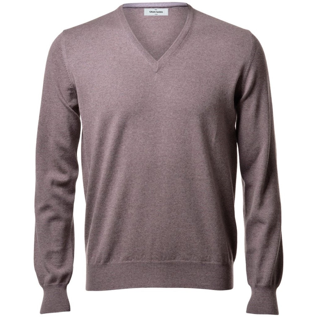 Gran Sasso Oatmeal V Neck Knit