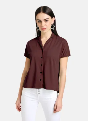 Half Sleeve Shirt With Notch Collar