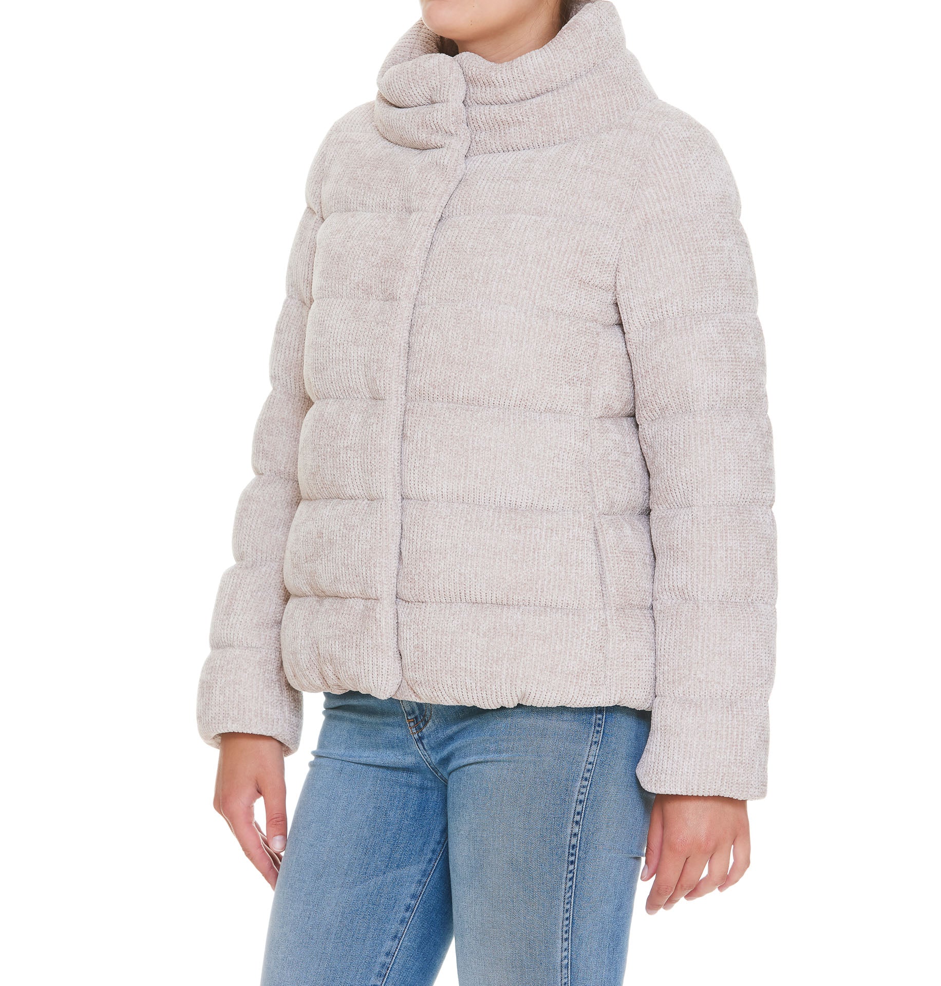 Herno High Neck Knitted Puffer Jacket