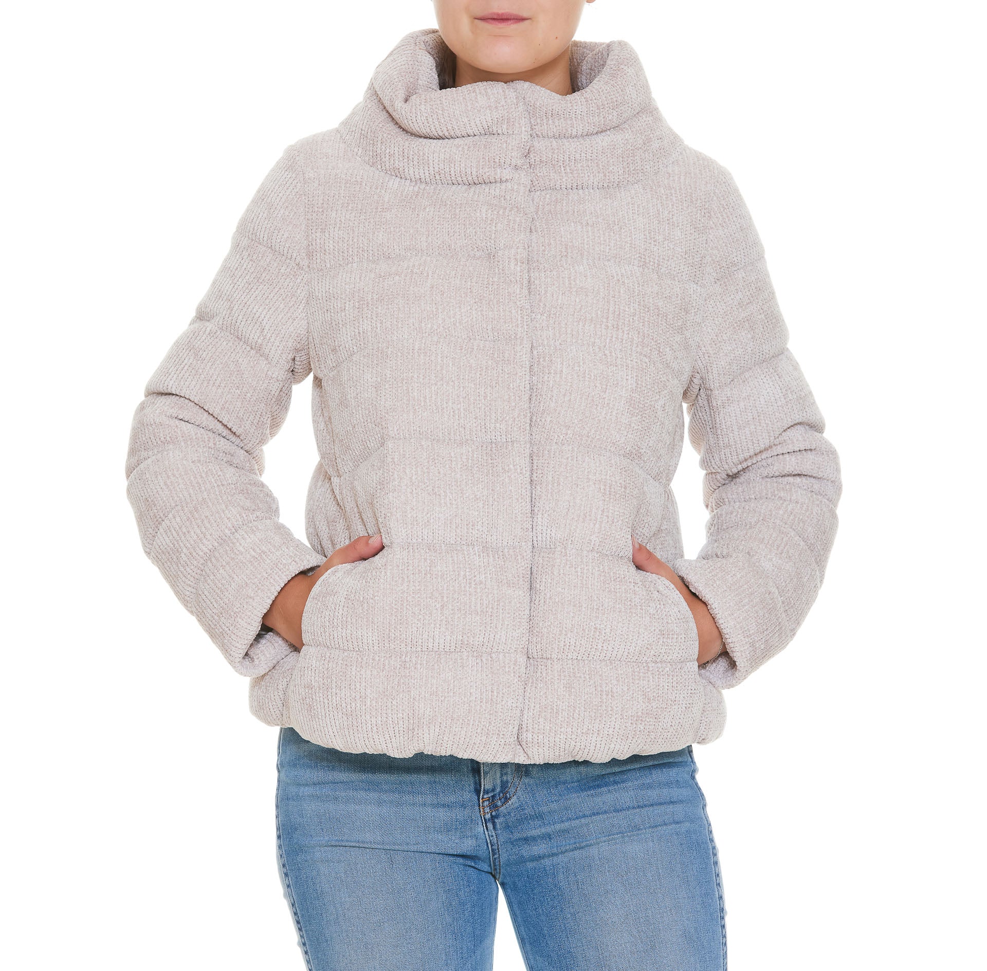 Herno High Neck Knitted Puffer Jacket