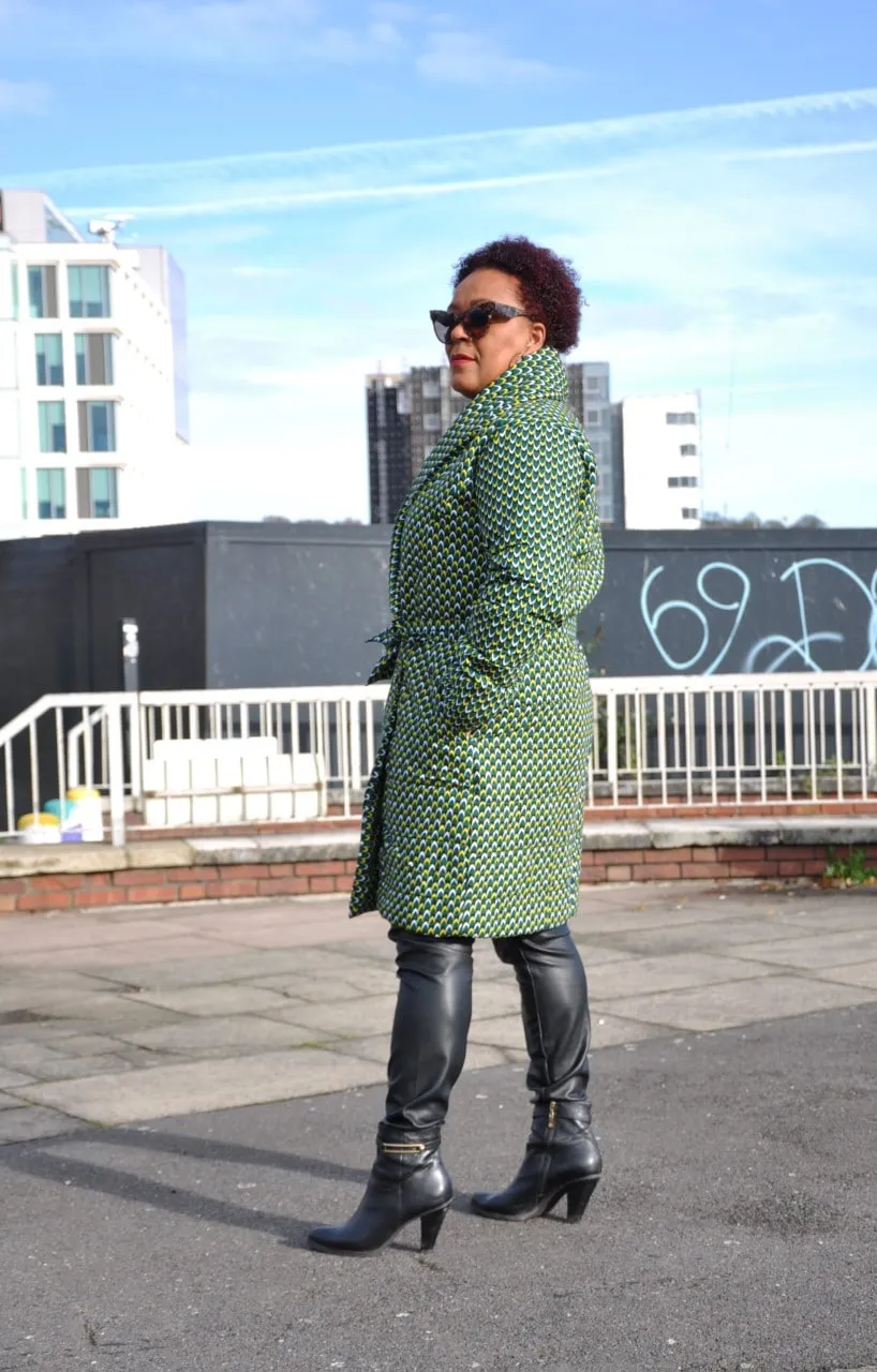 Hibo Green African Ankara Print Quilted Coat - African Clothing Store | JT Aphrique