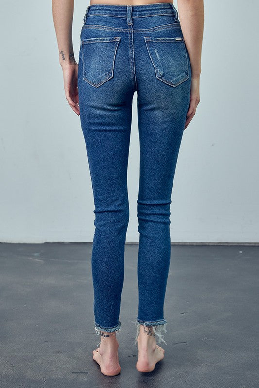 High Rise Medium Wash Ankle Skinny Jeans