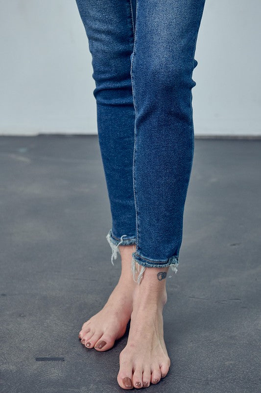 High Rise Medium Wash Ankle Skinny Jeans