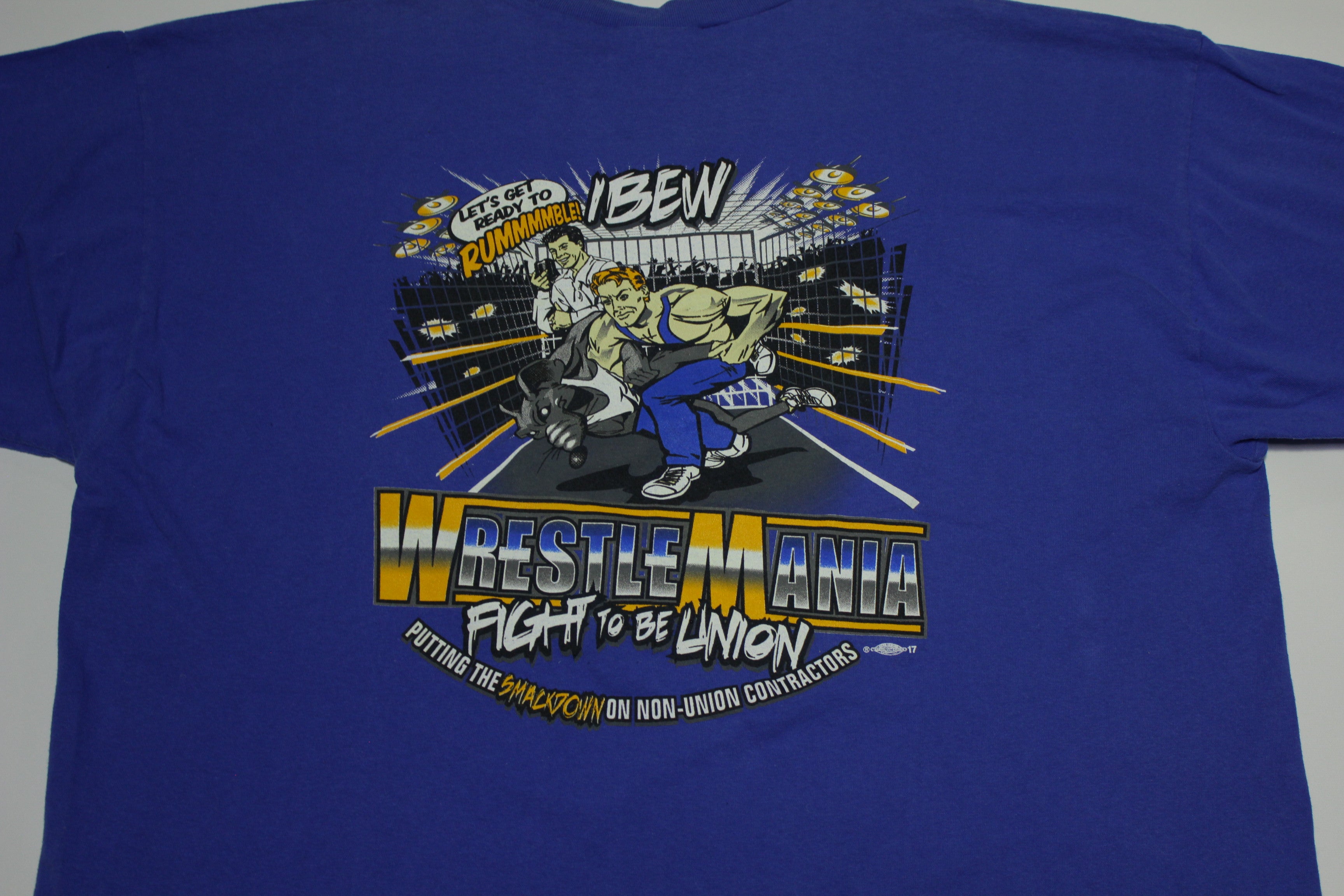 IBEW International Brotherhood Of Electrical Workers Y2K Wrestlemania Union T-Shirt