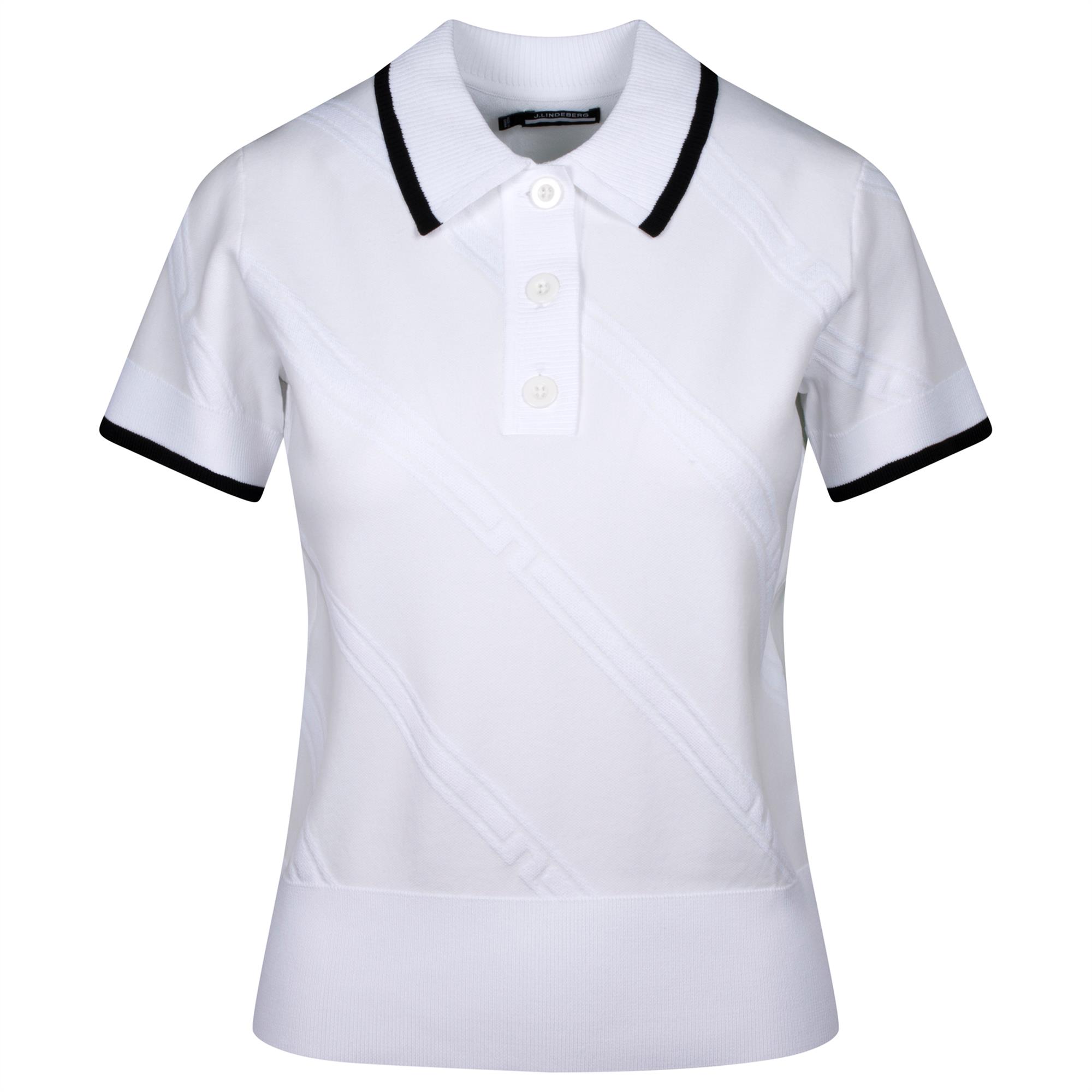 J Lindeberg Feline Knitted Ladies Golf Polo White