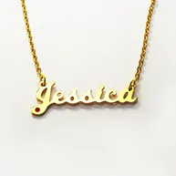 JBSA6NSTG - Personalized Gold Stainless Steel Name & Birthstone Necklace