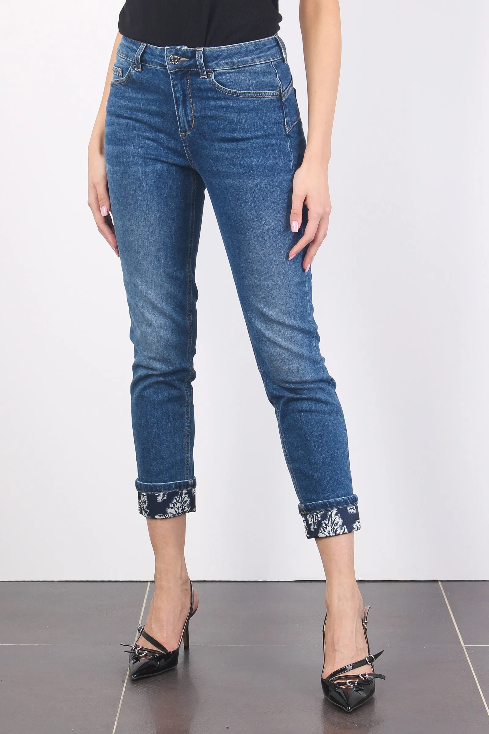 Jeans Monroe Risvolto Denim Blue