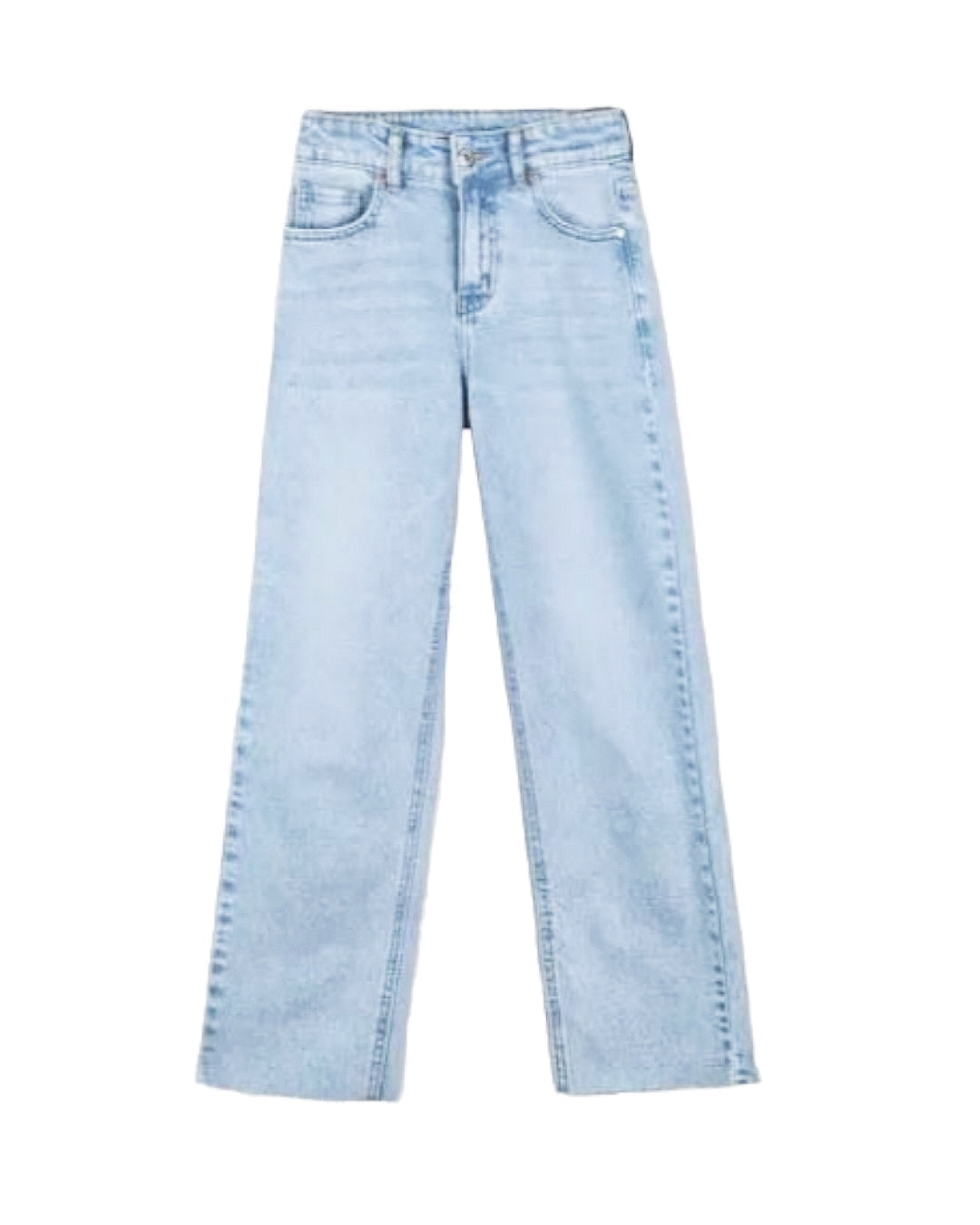 Jeans no stretch 96% cotone cropped lavaggio chiaro!