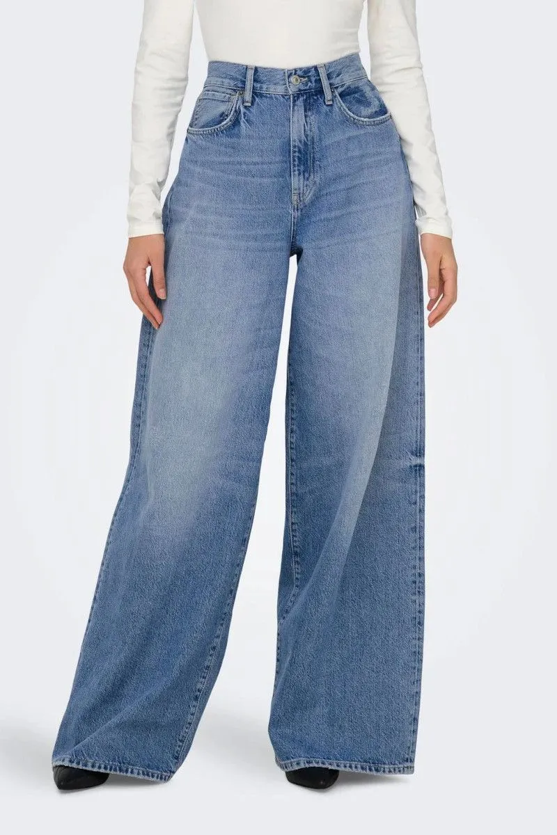 Jeans Wide Leg donna Blu