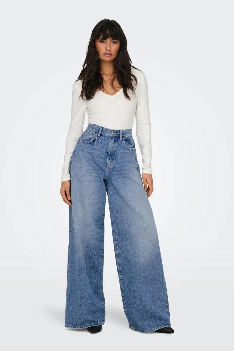 Jeans Wide Leg donna Blu