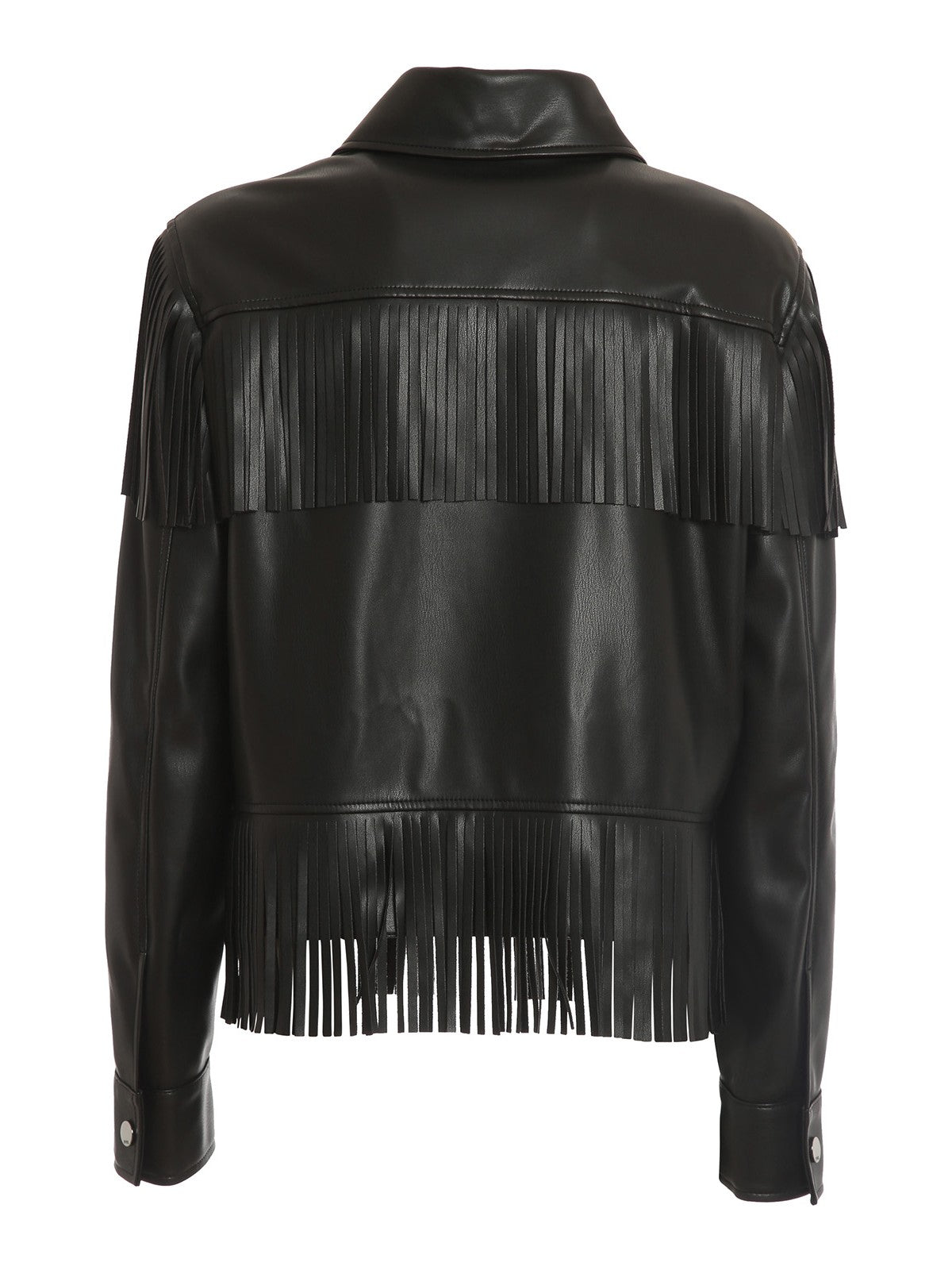 Karl Lagerfeld Fringed Faux-Leather Jacket