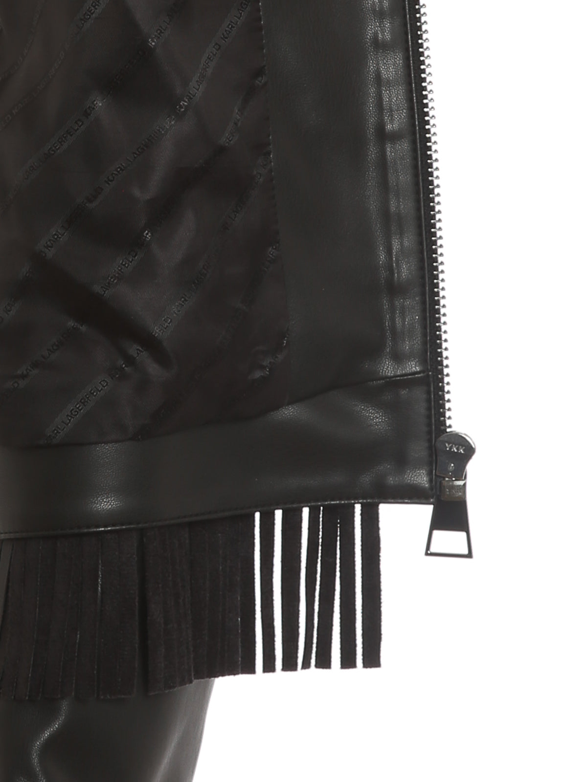 Karl Lagerfeld Fringed Faux-Leather Jacket