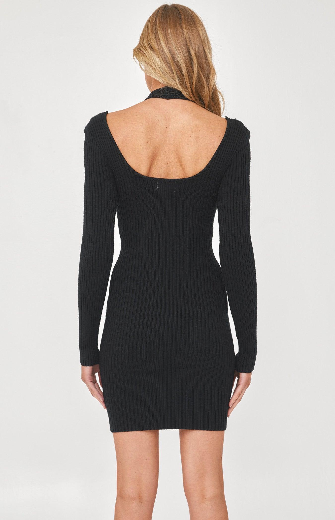 Lula Cut Out Knit Dress - Black