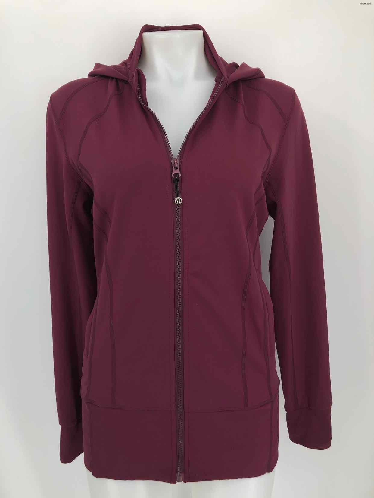 LULULEMON Burgundy Hoodie Zip Up Size MEDIUM (M) Activewear Jacket