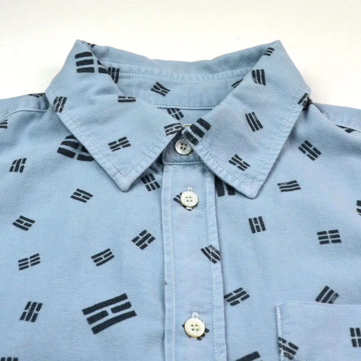 Maison Kitsuné - Trigram Print Shirt - Light Blue