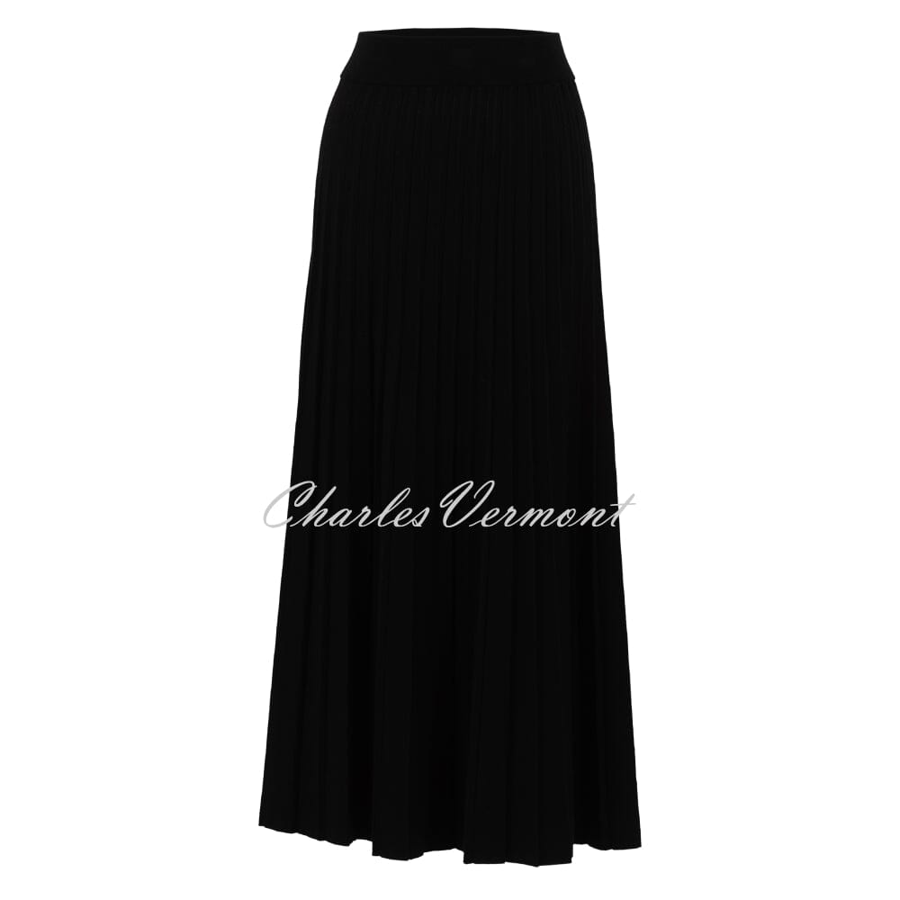 Marble Pleated Knit Skirt - Style 7123-101 (Black)