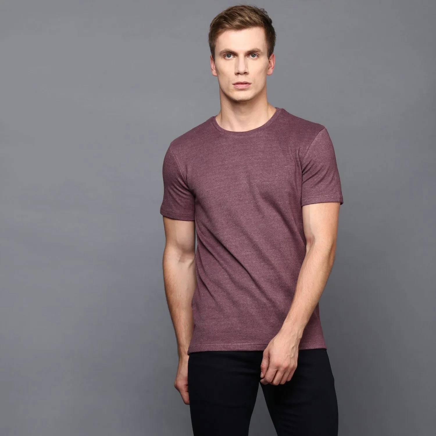 Mauve Basic Crew Neck T-Shirt