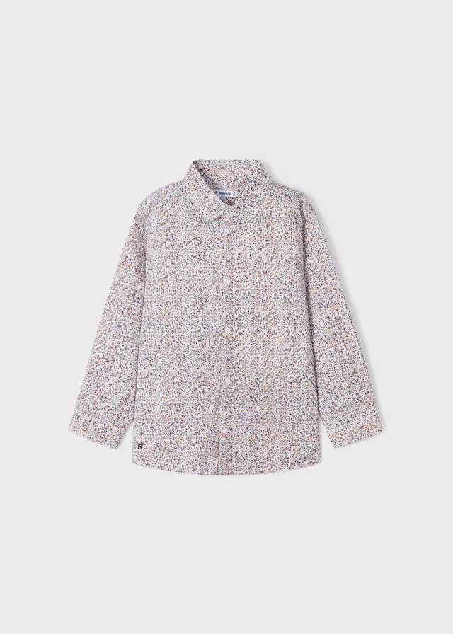 Mayoral L/s floral printed shirt for boy - Flowers